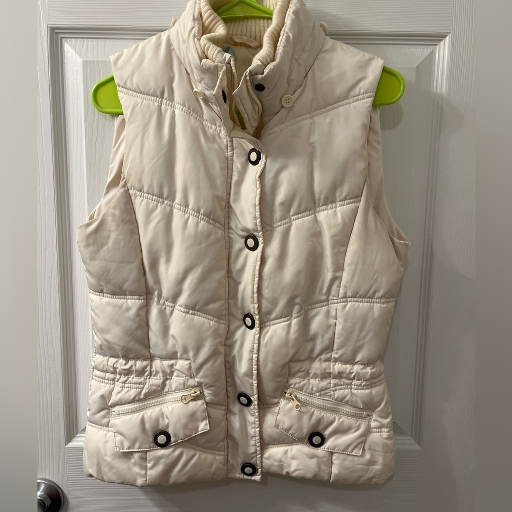 Cream-colored puffer vest